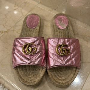 Gucci Napa  silk Rosa sandal